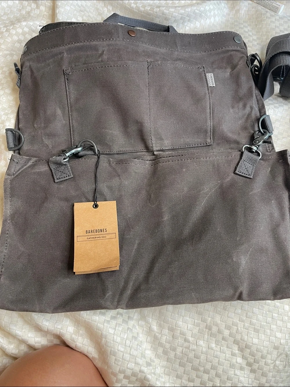 Heavy Canvas Messenger Bag - Dark Brownish/Grey Gathering bag from Anthropologie